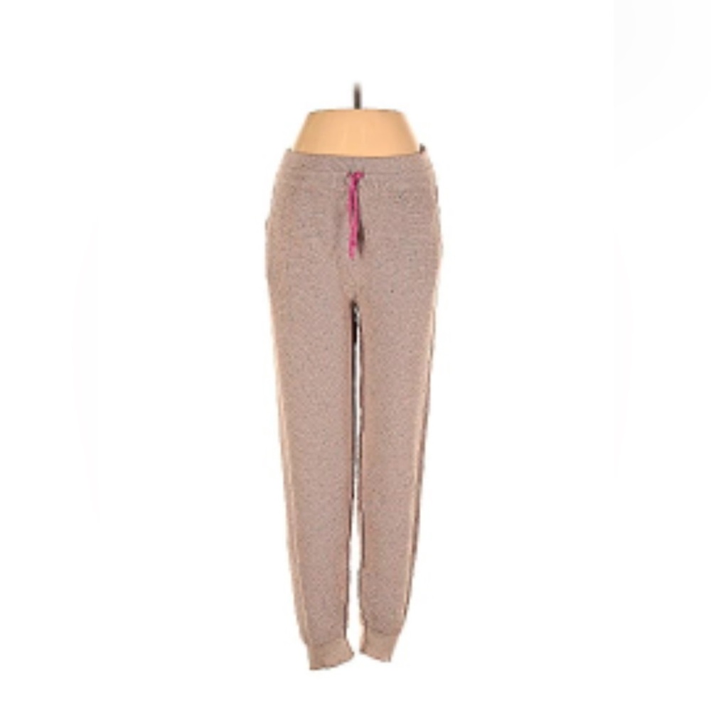 Tan and pink loungewear sweatpants